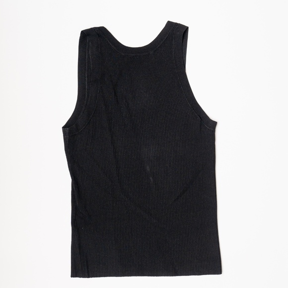 size S Zara Ribbed Tank Top Black Sleeveless Back Stretch - Picture 2 of 3